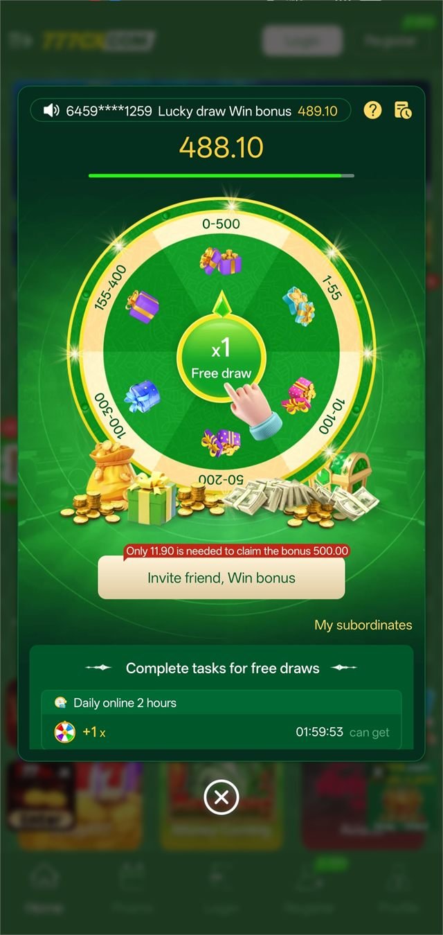 777cx app screenshot — rewards and mission board